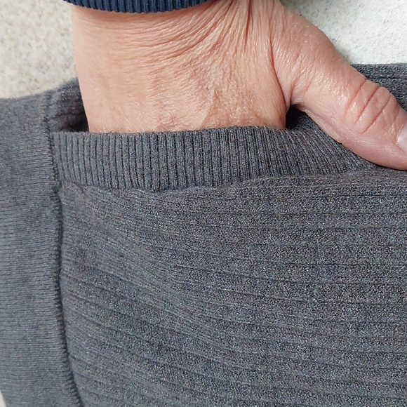 CJ Banks Womens 1X Soft Ribbed Gray Drawstring Leisure Pants with Pockets - Picture 5 of 7